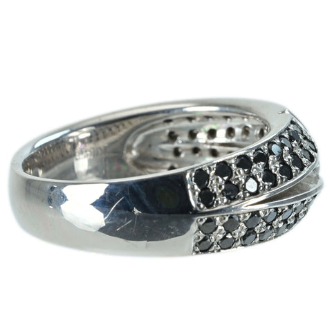 【中古】K18WG BLACK ＆ COLORLESS DIAMOND RING ブラック＆カラーレス ダイヤモンドリング D1.05ct 8.4g #16.5