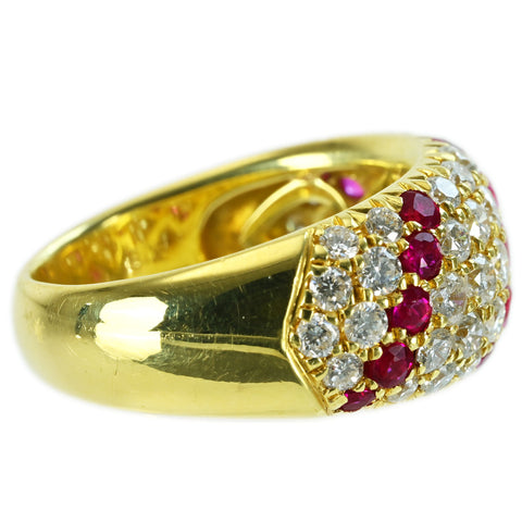 【中古】K18YG RUBY RING ルビーリング R0.73ct D1.46ct 8.8g #10.5