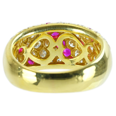 【中古】K18YG RUBY RING ルビーリング R0.73ct D1.46ct 8.8g #10.5