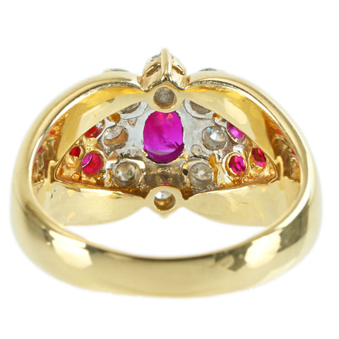 【中古】K18YG RUBY RING ルビーリング R1.15ct D0.45ct 7.3g #12