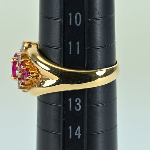 【中古】K18YG RUBY RING ルビーリング R1.15ct D0.45ct 7.3g #12