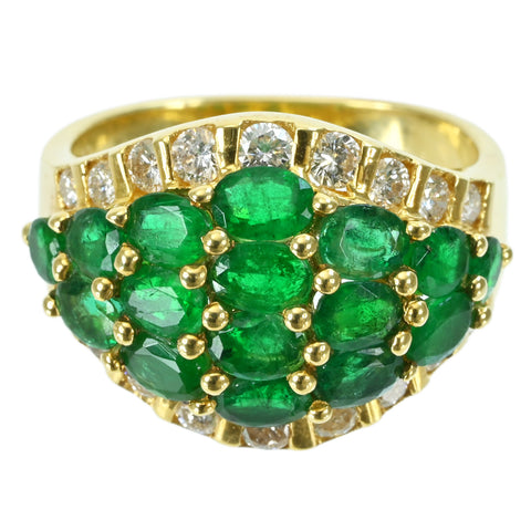 【中古】K18YG EMERALDエメラルドリング E2.57ct D0.70ct 7.3g #11.5