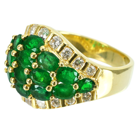 [Pre-owned] 18K Yellow Gold Emerald Ring, E2.57ct, D0.70ct, 7.3g, #11.5 