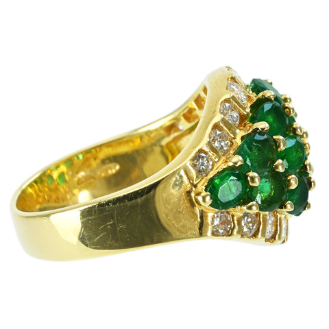 [Pre-owned] 18K Yellow Gold Emerald Ring, E2.57ct, D0.70ct, 7.3g, #11.5 