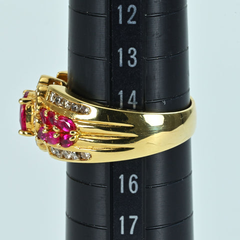 【中古】K18YG RUBY RING ルビーリング R0.75ct D1.00ct 9.6g #15
