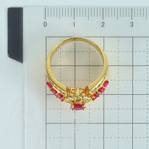 【中古】K18YG RUBY RING ルビーリング R0.75ct D1.00ct 9.6g #15