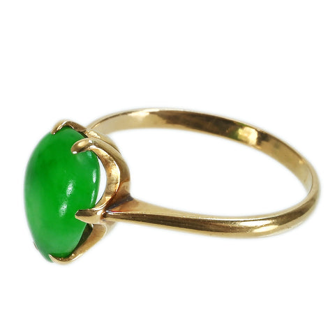 【中古】K18YG JADEITEヒスイリング GRJソーティング付き 2.0g #10