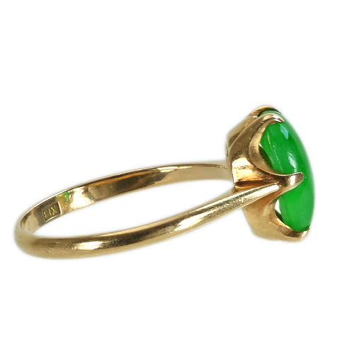 【中古】K18YG JADEITEヒスイリング GRJソーティング付き 2.0g #10