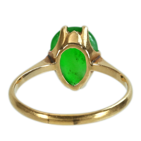 【中古】K18YG JADEITEヒスイリング GRJソーティング付き 2.0g #10