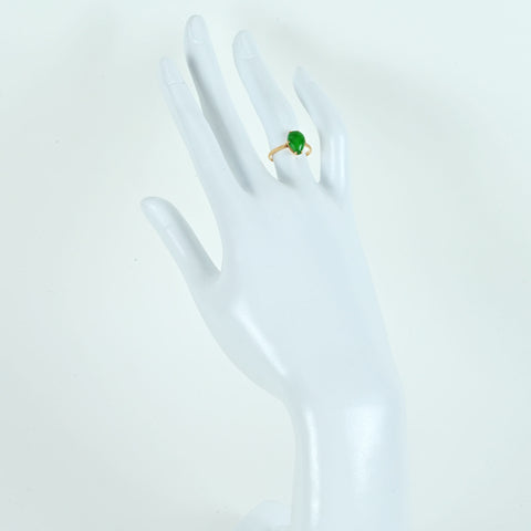 【中古】K18YG JADEITEヒスイリング GRJソーティング付き 2.0g #10