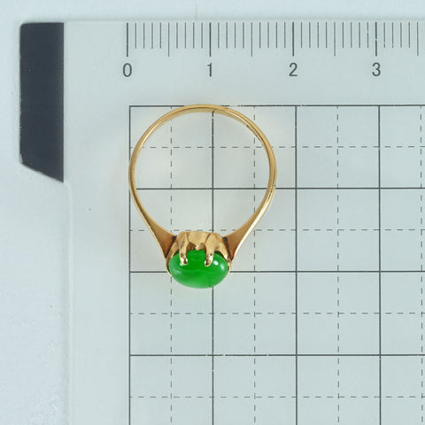 【中古】K18YG JADEITEヒスイリング GRJソーティング付き 2.0g #10