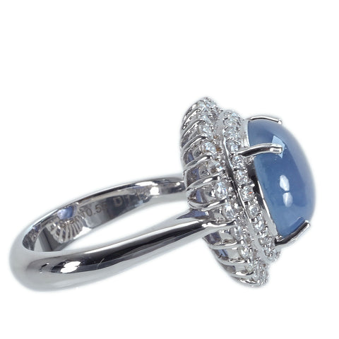 【中古】K18WG STAR SAPPHIREスターサファイアリング SS10.55ct D1.13ct 10.5g #13.5