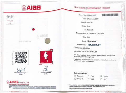 【中古】K18WG/YG RUBY ミャンマー（ビルマ）産ルビーリング R1.05ct D0.52ct  ピジョンブラッド AIGS鑑別書 2.7g #12