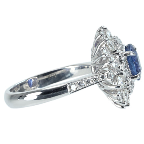 【中古】K18WG SAPPHIRE RING サファイアリング S2.05ct D1.00ct 6.4g #12.5