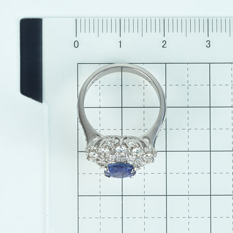 【中古】K18WG SAPPHIRE RING サファイアリング S2.05ct D1.00ct 6.4g #12.5