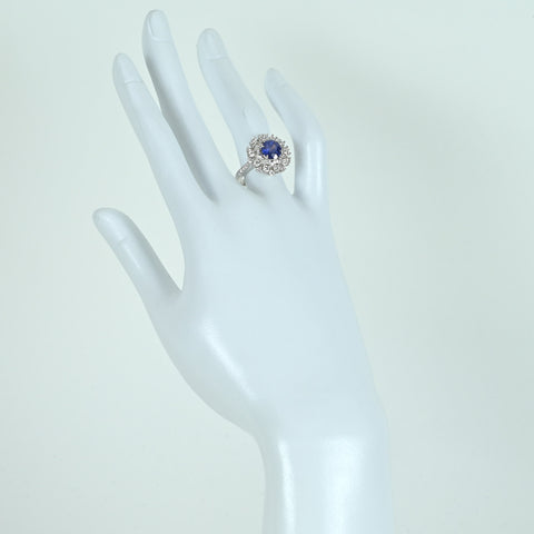 【中古】K18WG SAPPHIRE RING サファイアリング S2.05ct D1.00ct 6.4g #12.5