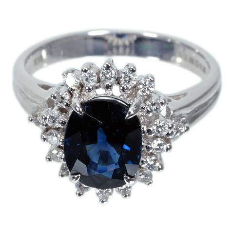 【中古】K18WG SAPPHIRE マダガスカル産 サファイアリング S2.56ct D0.32ct AIGS鑑別書付き 5.2g #14