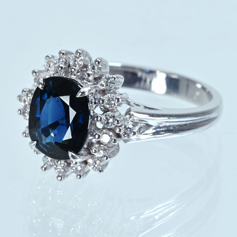 【中古】K18WG SAPPHIRE マダガスカル産 サファイアリング S2.56ct D0.32ct AIGS鑑別書付き 5.2g #14