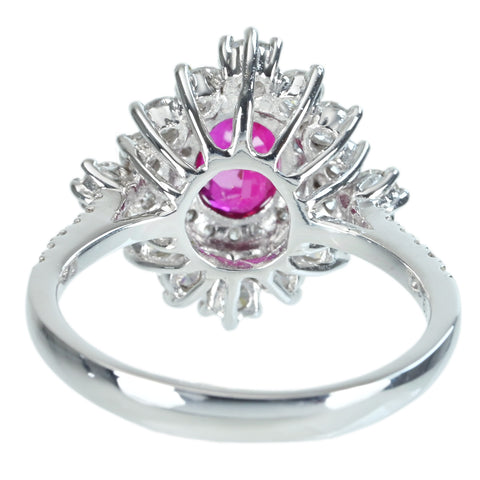 [Pre-owned] K18WG RUBY RING Ruby Ring R0.94ct D1.19ct 4.6g #13.5 