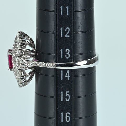 [Pre-owned] K18WG RUBY RING Ruby Ring R0.94ct D1.19ct 4.6g #13.5 