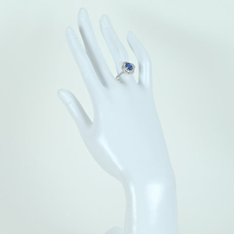 [Pre-owned] K18WG SAPPHIRE RING Sapphire ring S1.55ct D0.28ct 3.31g #13 