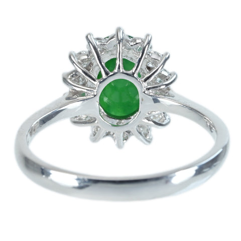 [Pre-owned] K18WG JADEITE RING Jadeite Ring Jadeite 1.848ct ​​Diameter 0.45ct 3.3g #13 