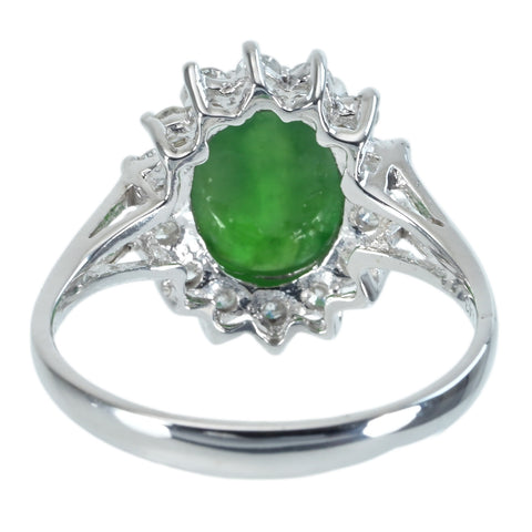 [Pre-owned] K18WG JADEITE RING Jadeite Ring Jadeite 2.341ct Diameter 0.43ct 3.4g #13 