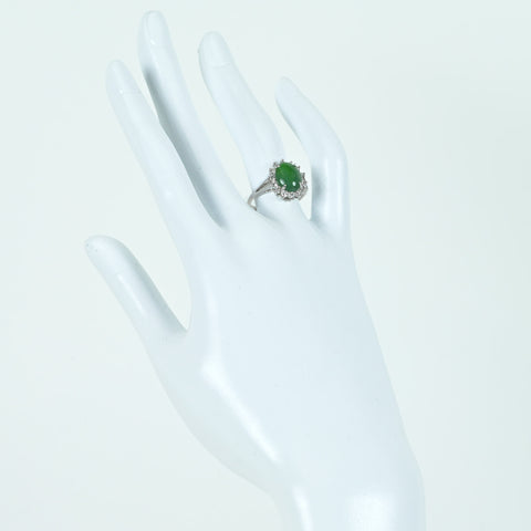 [Pre-owned] K18WG JADEITE RING Jadeite Ring Jadeite 2.341ct Diameter 0.43ct 3.4g #13 