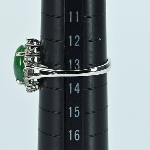 [Pre-owned] K18WG JADEITE RING Jadeite Ring Jadeite 2.341ct Diameter 0.43ct 3.4g #13 