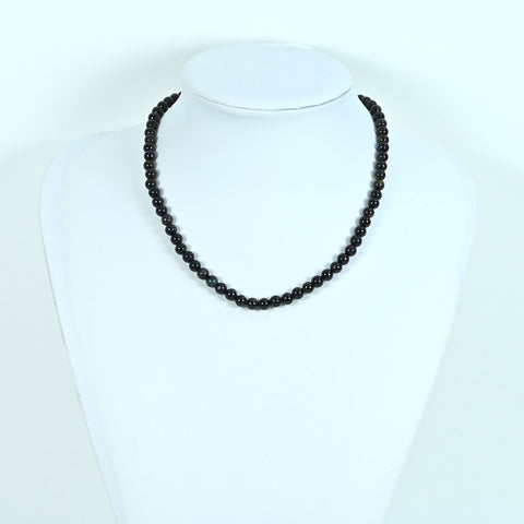 [Used] 18K Yellow Gold Tourmaline Round Bead Necklace 29.3g 