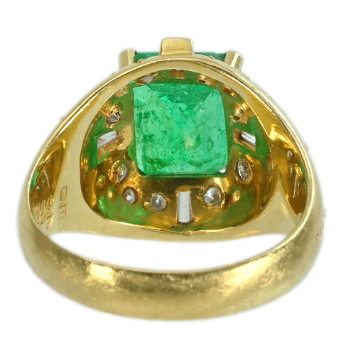 【中古】K18YG EMERALDエメラルドリング E2.44ct D0.63ct 5.8g #10