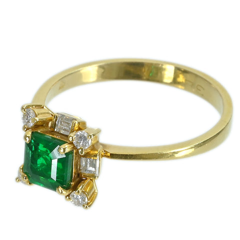 【中古】K18YG EMERALD エメラルドリング 2.6g #12