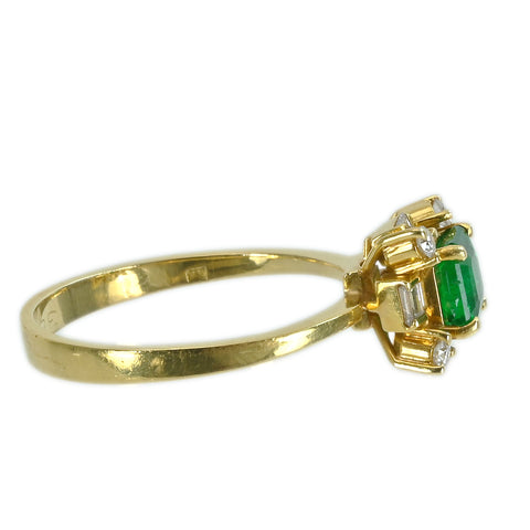 【中古】K18YG EMERALD エメラルドリング 2.6g #12