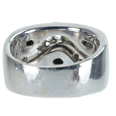 【中古】K18WG/シェル/オニキス DIAMOND RING ダイヤモンドリング D0.29ct D0.13ct 11.8g #12.5