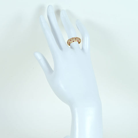 【中古】K18YG RUBYルビー・ダイヤモンド パヴェエタニティリング R1.20ct D3.40ct 3.9g #11.5