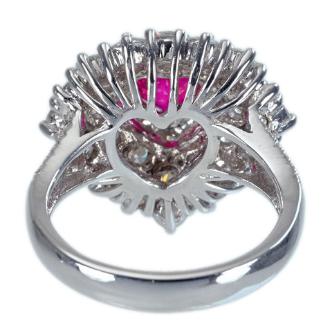 【中古】K18WG Myanmar RUBY RING ビルマ産ルビーリング R1.02ct D2.97ct Pigeon Blood AIGS鑑別書 9.7g #14