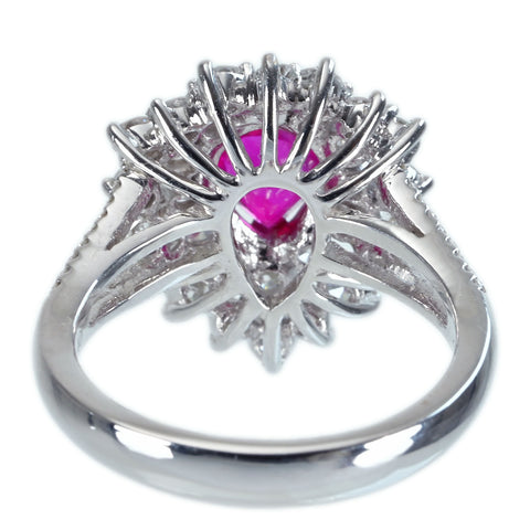 【中古】K18WG Mynmar RUBY RING ビルマ産ルビーリング R1.41ct D1.40ct Pigeon Blood AIGS鑑別書 7.1g #13