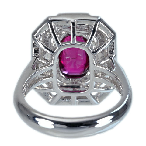 【中古】K18WG NO HEAT& RUBY RING モザンビーク産非加熱ルビーリング R2.02ct D0.92ct GRS鑑別書 9.8g #13.5
