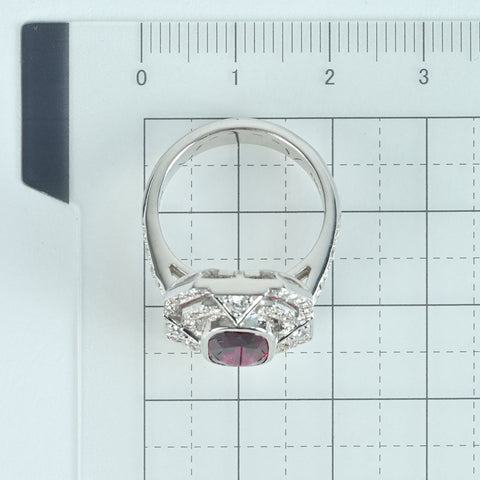 【中古】K18WG NO HEAT& RUBY RING モザンビーク産非加熱ルビーリング R2.02ct D0.92ct GRS鑑別書 9.8g #13.5