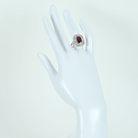 【中古】K18WG NO HEAT& RUBY RING モザンビーク産非加熱ルビーリング R2.02ct D0.92ct GRS鑑別書 9.8g #13.5