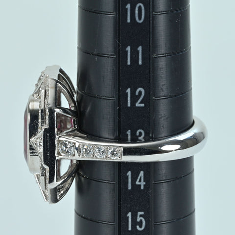 【中古】K18WG NO HEAT& RUBY RING モザンビーク産非加熱ルビーリング R2.02ct D0.92ct GRS鑑別書 9.8g #13.5