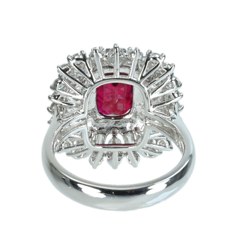 【中古】K18WG RUBY RING モザンビーク産非加熱ルビーリング R3.09ct D1.88ct GRS鑑別書 8.7g #13.5