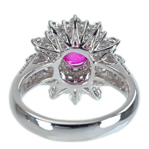 【中古】K18WG Myanmar RUBY RING ビルマ産ルビーリング R1.19ct D1.30ct Pigeon Blood AIGS鑑別書 7.1g #13