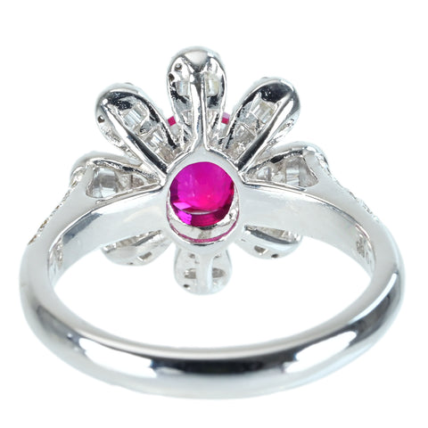 【中古】K18ＷＧ RUBYビルマ産ルビーリング R1.19ct D0.68ct GUILD”ピジョンブラッド”鑑別書 5.5g #13