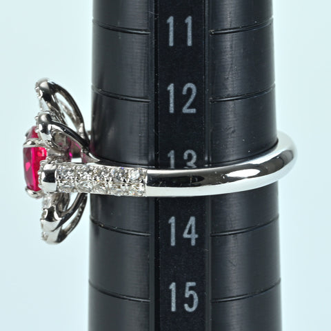 【中古】K18ＷＧ RUBYビルマ産ルビーリング R1.19ct D0.68ct GUILD”ピジョンブラッド”鑑別書 5.5g #13