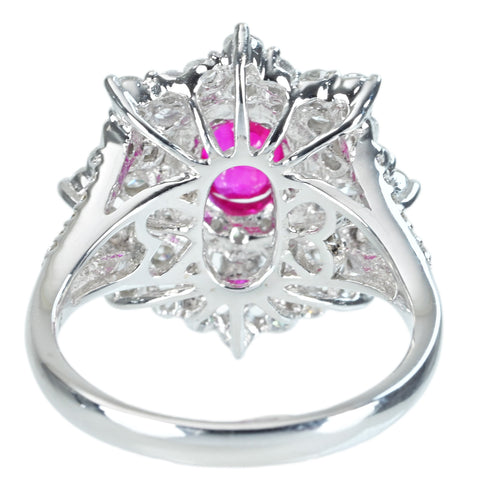 【中古】K18WG Myanmar RUBY RING ミャンマー（ビルマ）産ルビーリング R1.08ct D1.48ct AIGS鑑別書 6.9g #13
