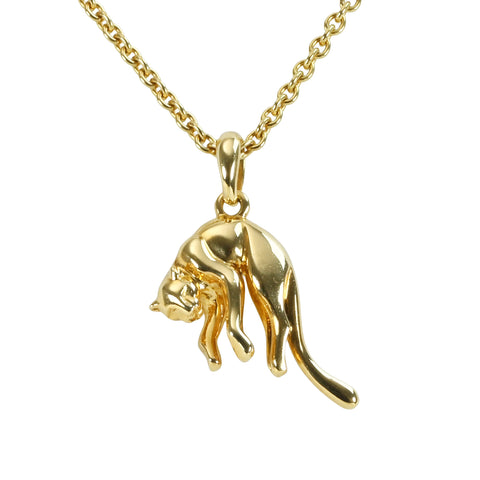 [Pre-owned] CARTIER 18K Yellow Gold Panther Pendant Necklace 10.8g One Price 
