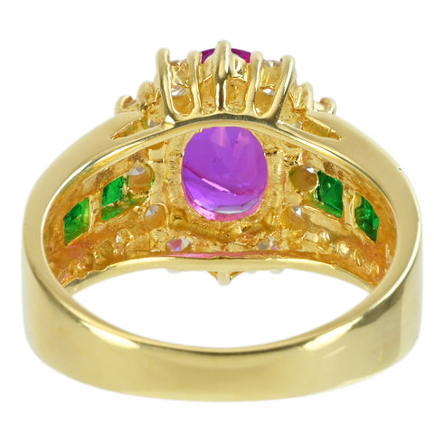 【中古】K18YG PINK SAPPHIREビルマ産非加熱ピンクサファイアリング PS2.68ct E0.35ct D0.63ct GIA鑑別書 8.0g #12.5