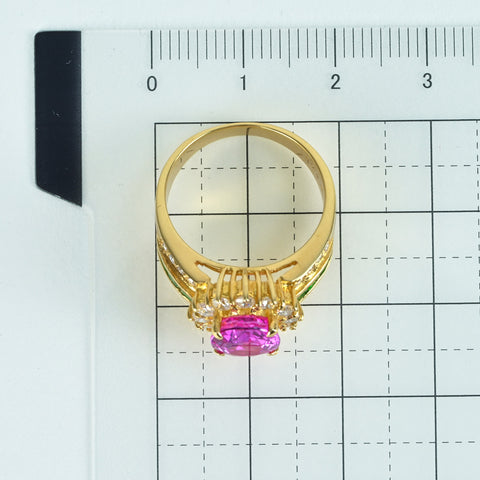 【中古】K18YG PINK SAPPHIREビルマ産非加熱ピンクサファイアリング PS2.68ct E0.35ct D0.63ct GIA鑑別書 8.0g #12.5