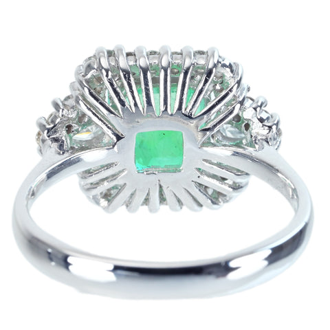 【中古】K18WG EMERALD エメラルドリング E2.23ct D0.53ct 4.8g #13.5